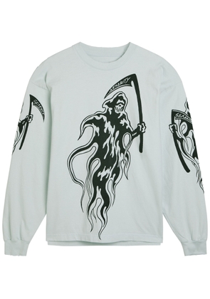 Warren Lotas Serenity Reaper Printed Long Sleeve Cotton top - Grey - S