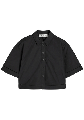 Rohe Embroidered Cotton-poplin Shirt - Black - 38 (UK10 / S)