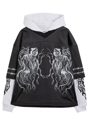 Warren Lotas Reaper Layered-effect Hooded Jersey Sweatshirt - Black - S
