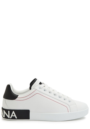 Dolce & Gabbana Portifano Panelled Leather Sneakers - White And Black - 44 (IT44 / UK10)