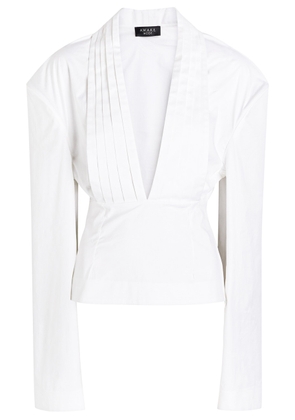 A.W.A.K.E Mode Darted Stretch-cotton Poplin Blouse - White - 44 (UK16 / XL)