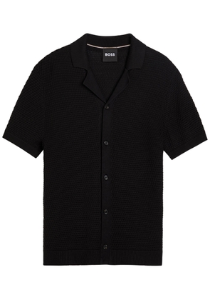 Boss Knitted Cotton Shirt - Black - M