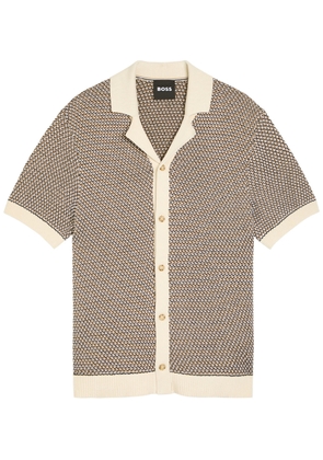 Boss Knitted Cotton Shirt - Beige - L
