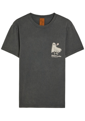 Nudie Jeans Roy Ghost-print Washed Cotton T-shirt - Charcoal - S