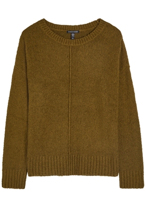 Eileen Fisher Pintuck Bouclé Jumper - Green - XL (UK 22 / Xxl)