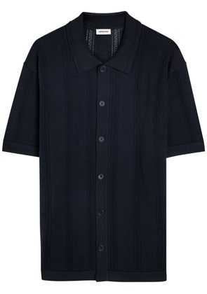 Lestrange Textured Pointelle-knit Shirt - Navy - Xxl