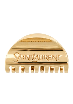 Saint Laurent Logo-engraved Brass Hair Clip - Gold - One Size