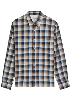 Officine Générale Younes Checked Cotton and Linen-blend Shirt - Navy - S