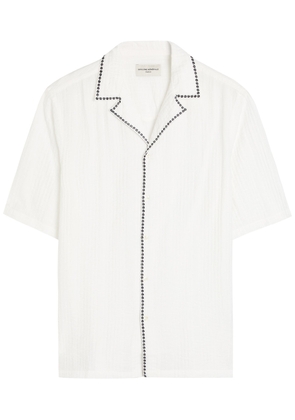 Officine Générale Eren Seersucker Embroidered Trims Shirt - White - M