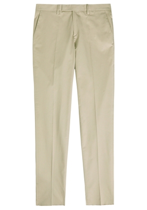 Lardini Tapered-leg Stretch-cotton Trousers - Beige - 48 (W32 / M)