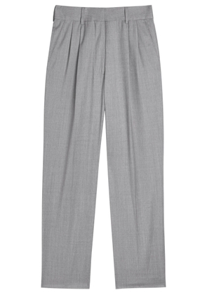 Blaze Milano Fox Pleated Wool Trousers - Light Grey - 4 (UK14 / L)