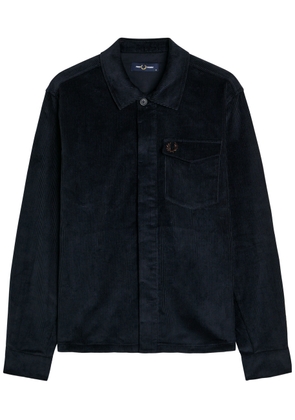 Fred Perry Logo-embroidered Corduroy Overshirt - Navy - L