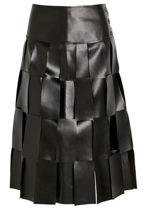 A.W.A.K.E Mode Laser-cut Faux Leather Midi Skirt - Black - 34 (UK6 / XS)