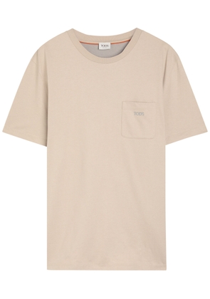 Tods Logo-embroidered Cotton T-shirt - Beige - L