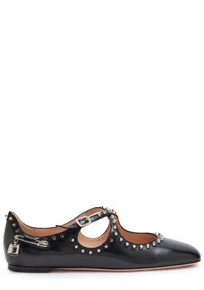 Bally Beliska Studded Leather Ballet Flats - Black - 40 (IT40 / UK7)