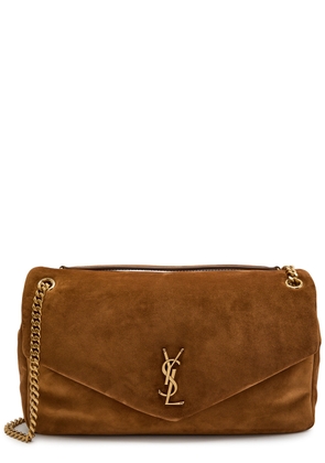 Saint Laurent Calypso Large Padded Suede Shoulder bag - Brown - One Size