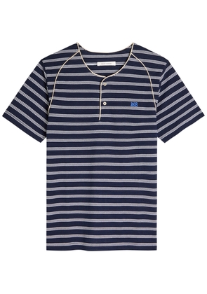 Wales Bonner Isaiah Striped Piqué Cotton-blend T-shirt - Navy - S