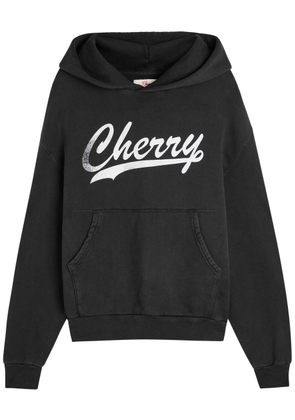 Cherry Los Angeles Logo-print Hooded Cotton Sweatshirt - Black - S