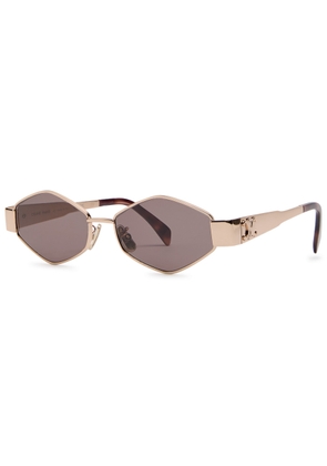 Celine Oval-frame Metal Sunglasses - Gold - One Size