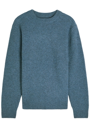 Nudie Jeans August Ribbed-knit Wool Jumper - Blue - M
