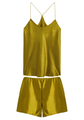 Olivia Von Halle Bella Silk Pyjama set - Light Green - L (UK14 / L)