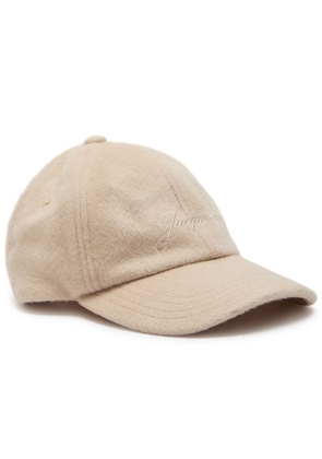 Jacquemus La Casquette Cachemiro Logo-embroidered Wool cap - Beige - 60 (UK 6 / XS)