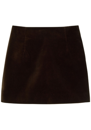 Liberowe Vera Velvet Mini Skirt - Brown - XS (UK6 / XS)
