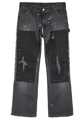 Saint Mxxxxxx Panelled Distressed Denim Jeans - Black - 32 (W32 / M)