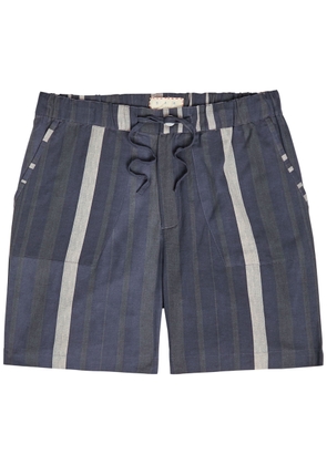 Smr Days Escubelle Striped Cotton and Linen-blend Shorts - Navy - XL