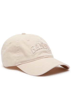Ganni Logo-embroidered Canvas cap - Ivory - One Size