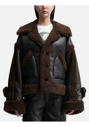 PANELED SHEARLING JACKET