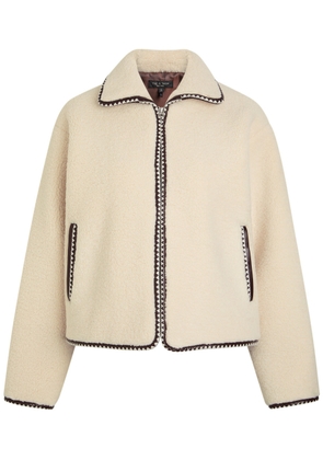 Rag & Bone Mai Whipstitch-trimmed Fleece Jacket - Ivory - L (UK14 / L)