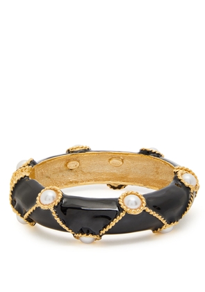Kenneth Jay Lane Enamelled 22kt Gold-plated Bracelet - Black - One Size