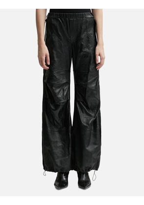 WET LEATHER CARGO PANTS