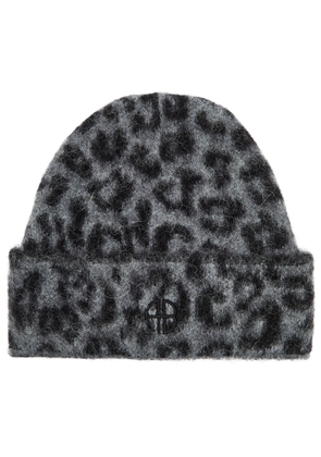 Anine Bing Elia Leopard-intarsia Alpaca-blend Beanie - One Size