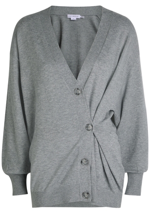 Good American Asymmetric Fine-knit Cardigan - Grey - XL (UK16 / XL)