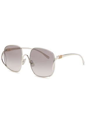 Miu Miu Oversized Square-frame Sunglasses - Silver - One Size