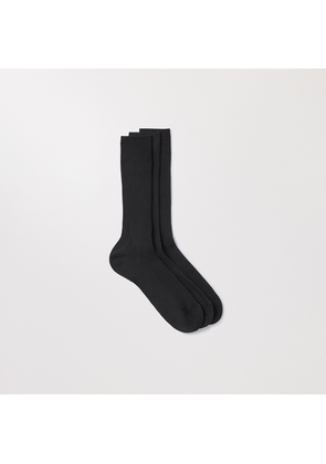 The Ribbed Cotton Sock 3-Pack Black