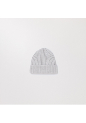 The Ribbed Wool Beanie Light Grey