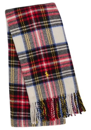 Polo Ralph Lauren Plaid Brushed Wool Scarf - Red - One Size