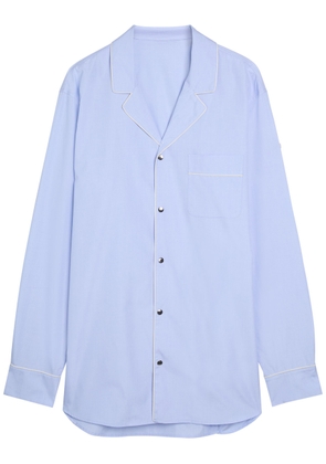 Moncler Logo-appliquéd Cotton Shirt - Blue - M