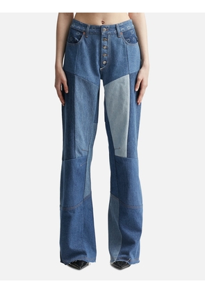 Regenerated Denim Monogram Wide Leg Trousers