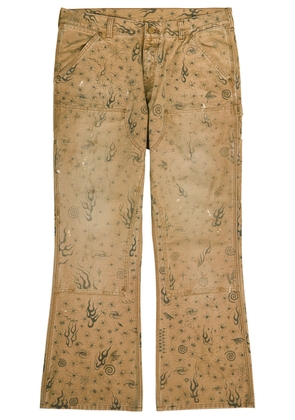 Saint Mxxxxxx Dr. Woo Printed Straight-leg Canvas Trousers - Beige - XL