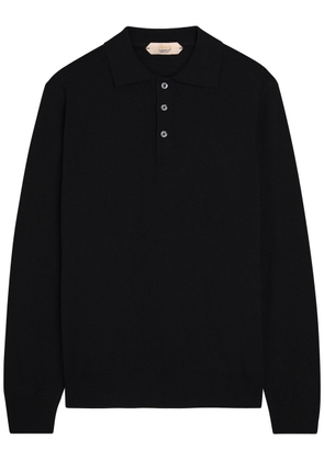 Aurélien Wool Polo Shirt - Black - L