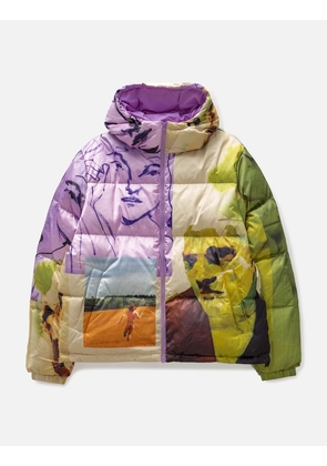 Printed Mismatched Shiny Puffer