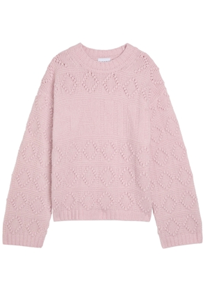 Ganni Textured Wool-blend Jumper - Light Pink - XS (UK6 / XS)