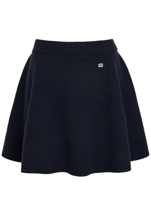 Ganni Wool and Cashmere-blend Mini Skirt - Navy - S (UK8-10 / S)