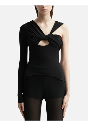 ONE SHOULDER ASYMMETRICAL DRAPED TOP