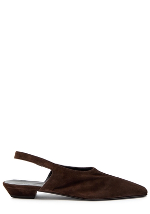 Khaite Cecilia Suede Slingback Flats - Brown - 39 (IT39 / UK6)