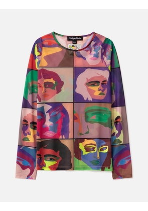 Faces Printed Mesh Shirt